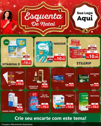 Modelo de Rede Social para Feed Instagram com o tema Esquenta de Natal para Farmácia