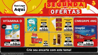 Modelo de TV para TV Horizontal com o tema Segunda de Ofertas para Farmácia