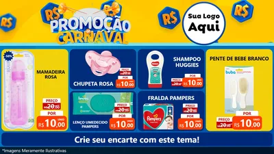Modelo de TV para TV Horizontal com o tema Promoção de Carnaval para Bebês