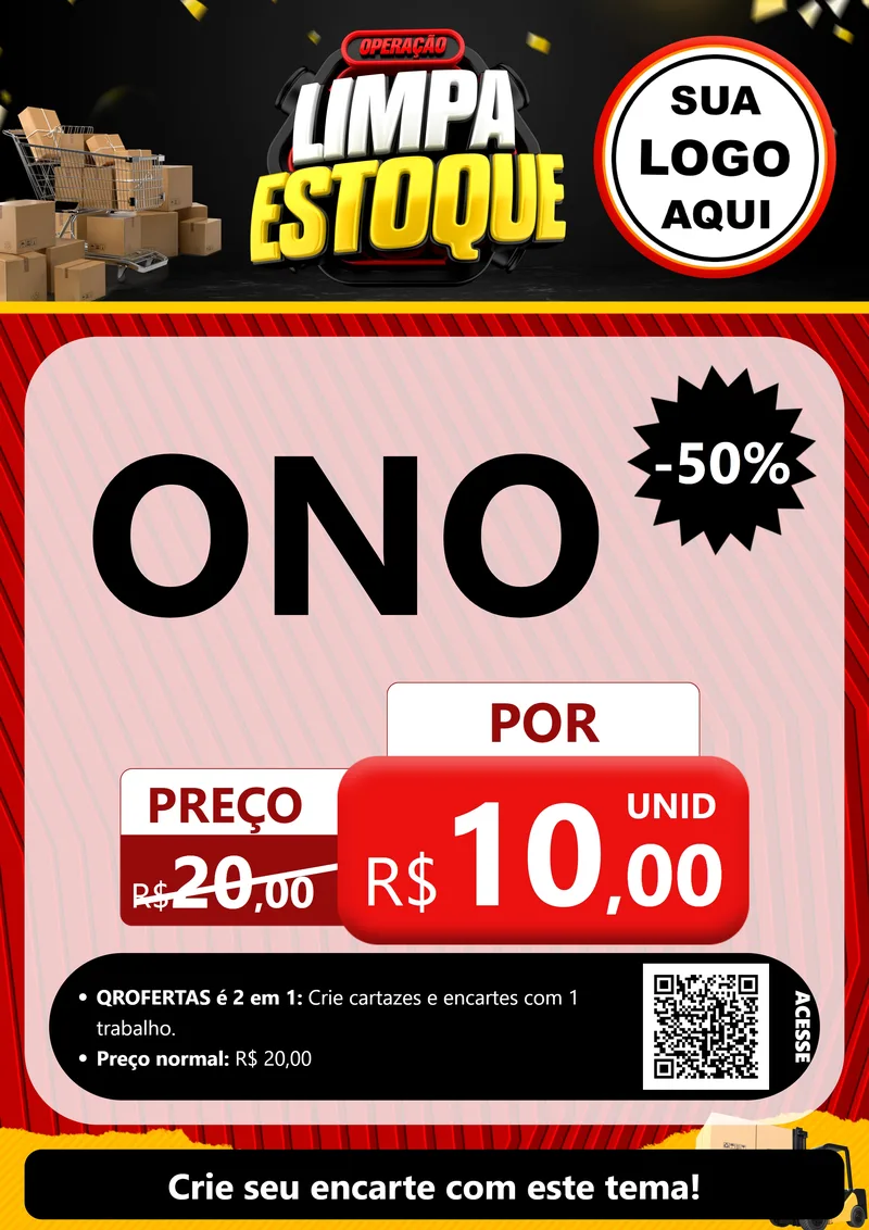 Modelo de Cartaz para Cartaz A4 Vertical com o tema Operação Limpa Estoque para Óticas