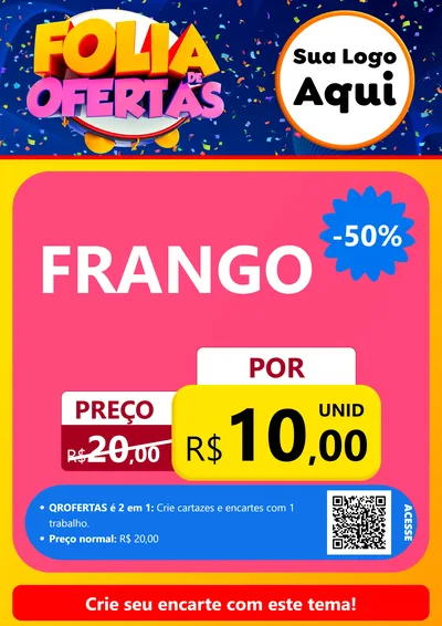 Modelo de Cartaz para Cartaz A4 Vertical com o tema Folia de Ofertas para Assados