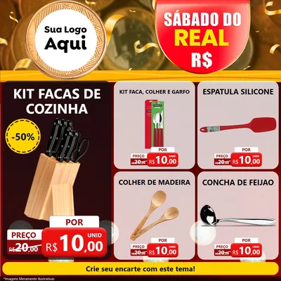 Modelo de Rede Social para Feed Facebook com o tema Sábado do Real para Utilidades Domésticas
