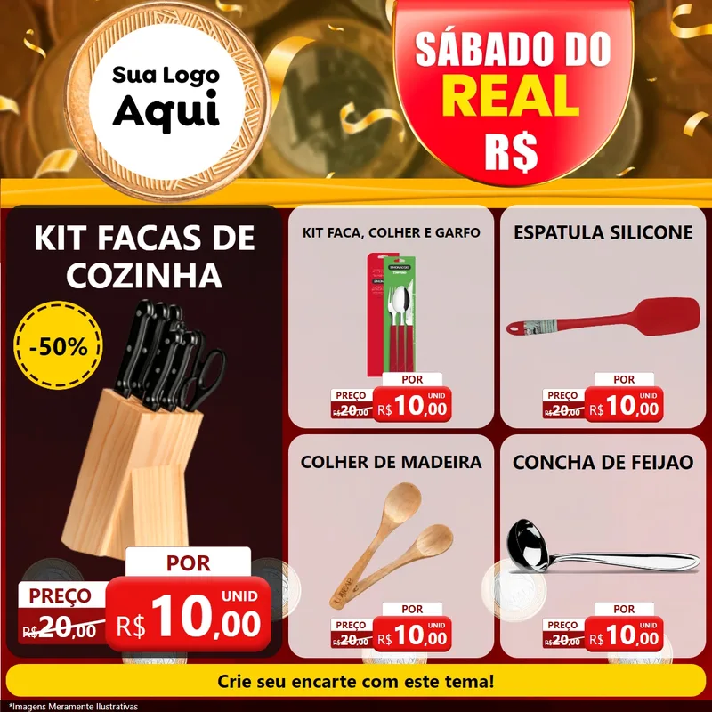 Modelo de Rede Social para Feed Facebook com o tema Sábado do Real para Utilidades Domésticas