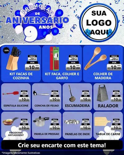 Modelo de Rede Social para Feed Instagram com o tema Promoção de Aniversário - 9 Anos para Utilidades Domésticas