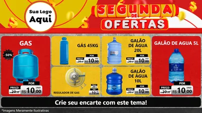 Modelo de TV para TV Horizontal com o tema Segunda de Ofertas para Água e gás