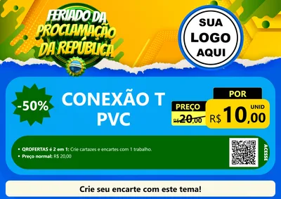 Modelo de Cartaz para Cartaz A4 Horizontal com o tema Feriado da Proclamação da República para Tubos e conexões