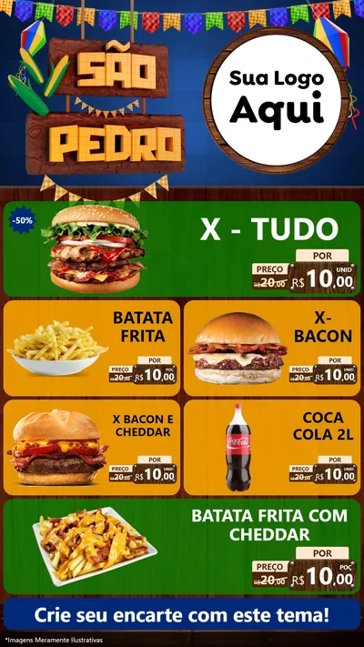 Modelo de TV para TV Vertical com o tema São Pedro para Hamburgueria