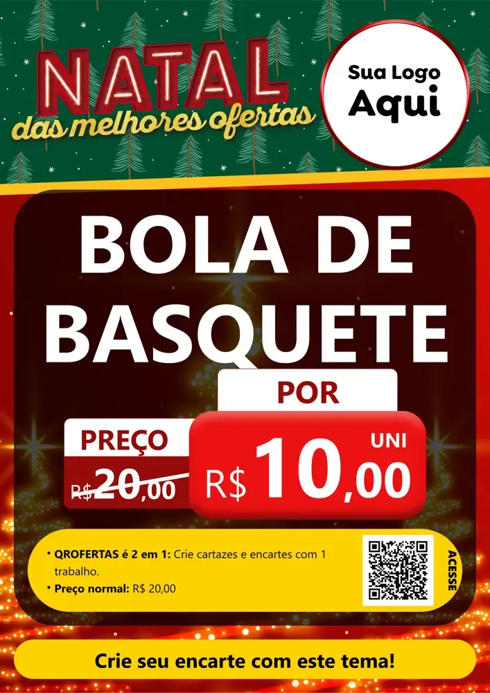 Modelo de Cartaz para Cartaz A4 Vertical com o tema Natal das Melhores Ofertas para Artigos Esportivos
