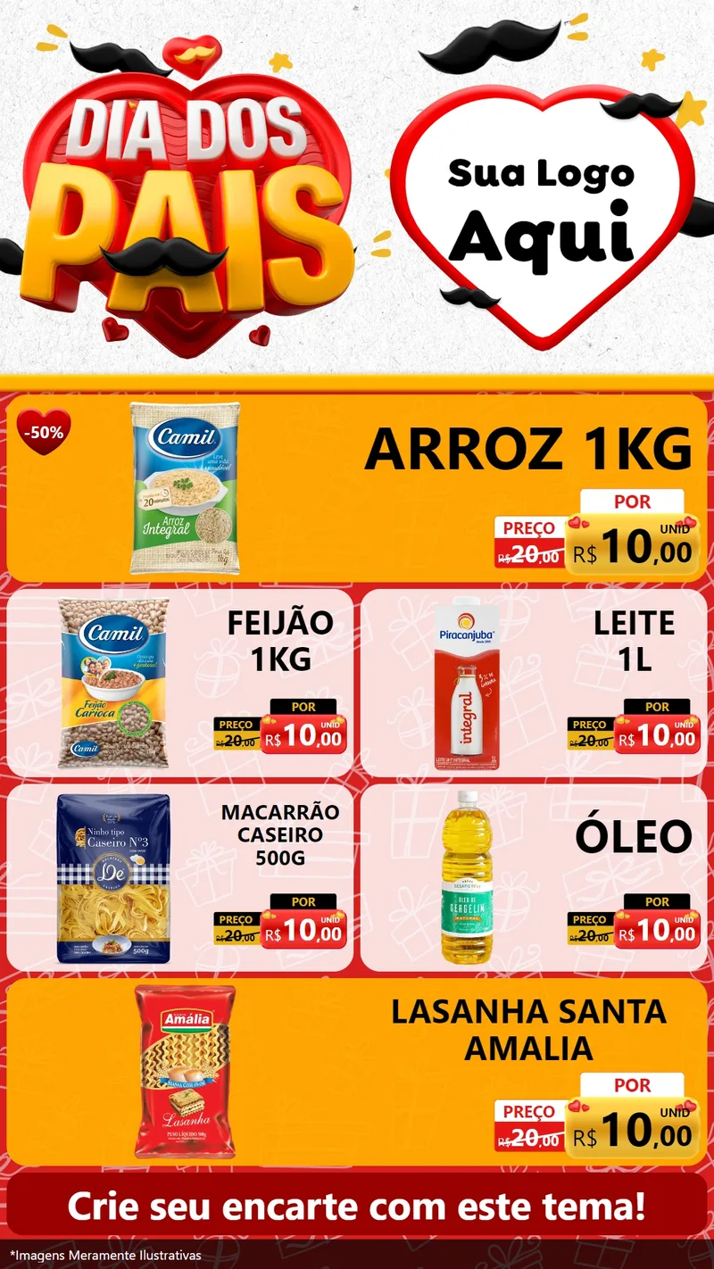 Modelo de TV para TV Vertical com o tema Dia dos Pais para Supermercado