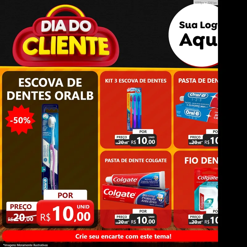 Modelo de Rede Social para Feed Facebook com o tema Dia do Cliente para Higiene Pessoal