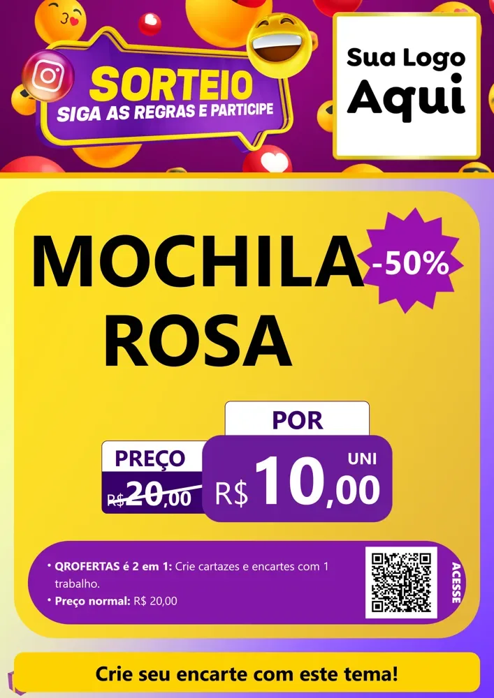 Modelo de Cartaz para Cartaz A4 Vertical com o tema Sorteio para Papelaria