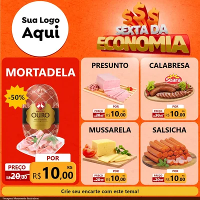 Modelo de Rede Social para Feed Facebook com o tema Sexta da Economia para Frios e Laticínios