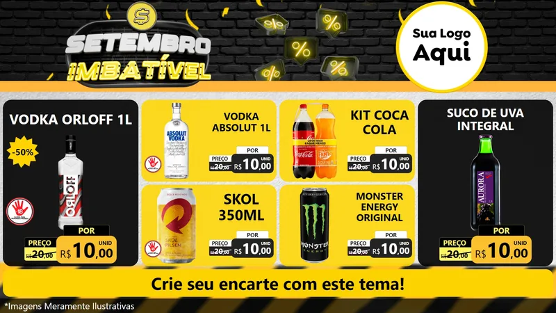Modelo de TV para TV Horizontal com o tema Setembro Imbatível para Distribuidora de bebidas