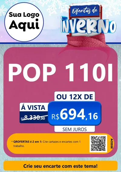 Modelo de Cartaz para Cartaz A4 Vertical com o tema Ofertas de Inverno para Concessionaria de Motos