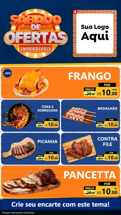 Modelo de TV para TV Vertical com o tema Sábado de Ofertas Imperdíveis para Assados