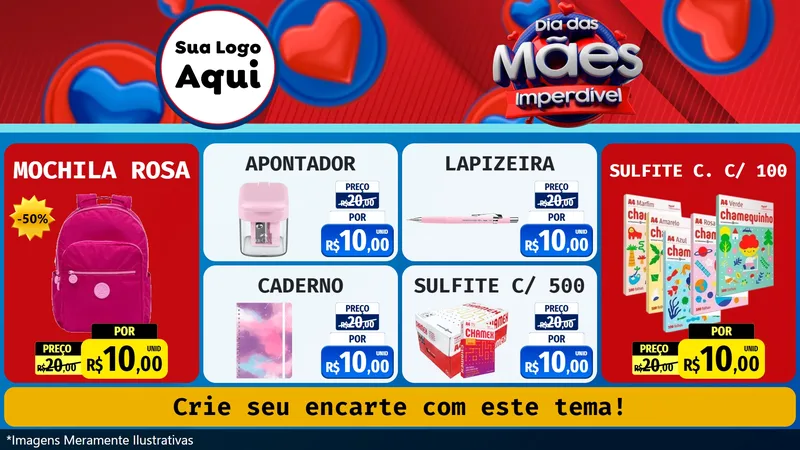 Modelo de TV para TV Horizontal com o tema Dia Das Mães Imperdível para Papelaria