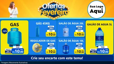 Modelo de TV para TV Horizontal com o tema Ofertas de Fevereiro para Água e gás