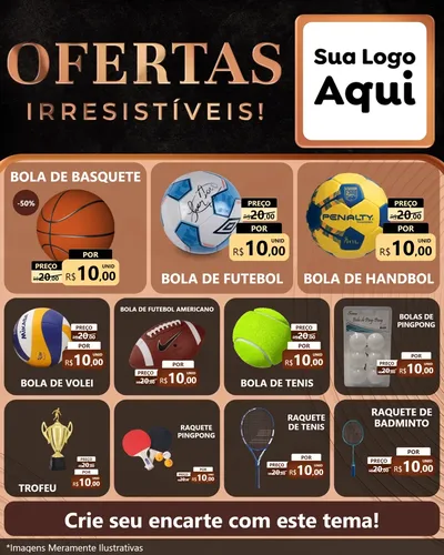 Modelo de Rede Social para Feed Instagram com o tema Ofertas Irresistíveis! para Artigos Esportivos