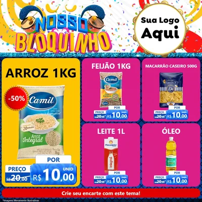 Modelo de Rede Social para Feed Facebook com o tema Nosso Bloquinho para Supermercado