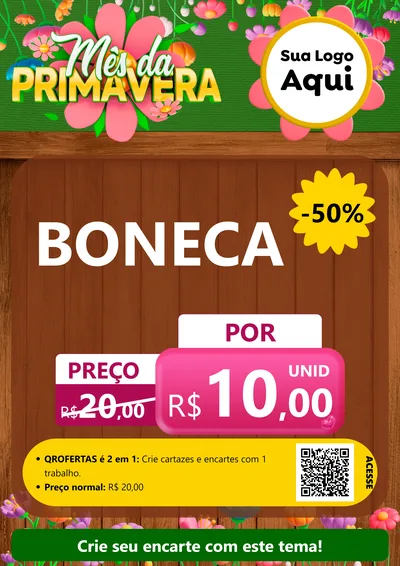Modelo de Cartaz para Cartaz A4 Vertical com o tema Mês da Primavera para Brinquedos