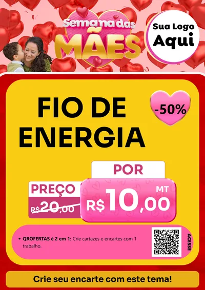 Modelo de Cartaz para Cartaz A4 Vertical com o tema Semana Das Mães para Materiais Elétricos