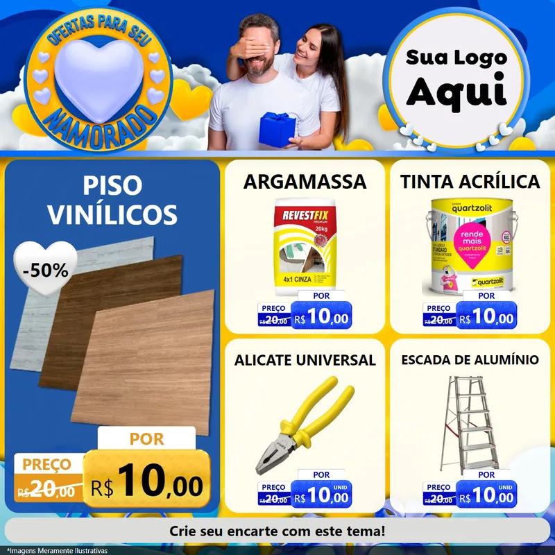 Modelo de Rede Social para Feed Facebook com o tema Ofertas Para Seu Namorado para Material para Construção