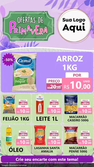 Modelo de Rede Social para Stories com o tema Ofertas de Primavera para Supermercado