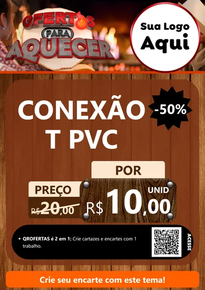 Modelo de Cartaz para Cartaz A4 Vertical com o tema Ofertas Para Aquecer para Tubos e conexões