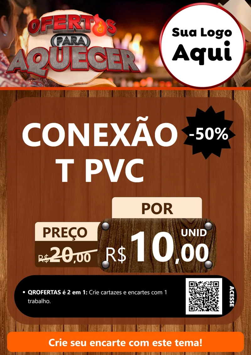 Modelo de Cartaz para Cartaz A4 Vertical com o tema Ofertas Para Aquecer para Tubos e conexões