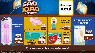 Modelo de TV para TV Horizontal com o tema São João Ofertas Imbatíveis! - Junina para Bebês