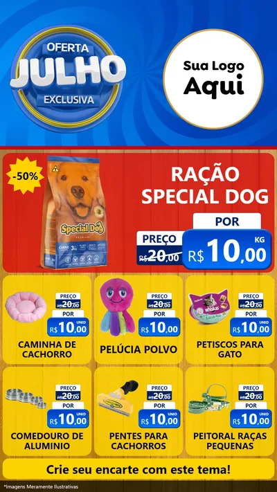 Modelo de Rede Social para Stories com o tema Oferta Exclusiva, Julho para Pet Shop