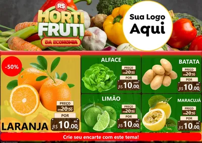 Modelo de Encarte para Encarte A4 Horizontal com o tema Hortifrúti da Economia para Hortifrúti