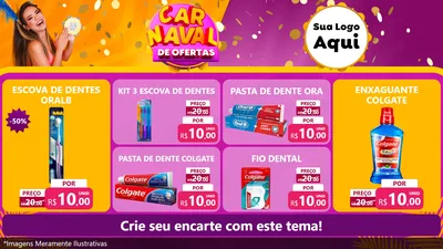 Modelo de TV para TV Horizontal com o tema Carnaval de Ofertas para Higiene Pessoal