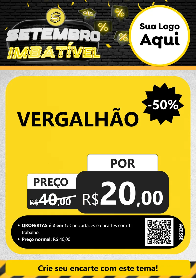 Modelo de Cartaz para Cartaz A4 Vertical com o tema Setembro Imbatível para Ferragens