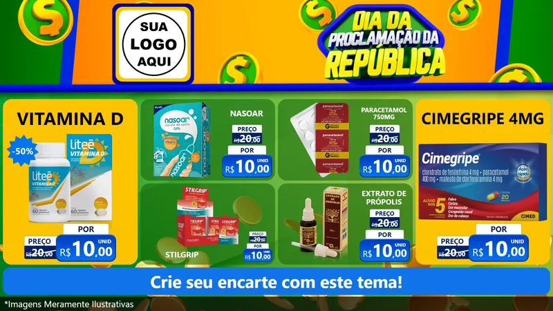 Modelo de TV para TV Horizontal com o tema Dia Da Proclamação da República para Farmácia