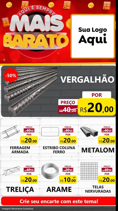 Modelo de Rede Social para Stories com o tema Mais Barato para Ferragens