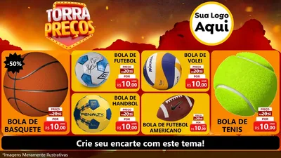 Modelo de TV para TV Horizontal com o tema Torra Preços para Artigos Esportivos