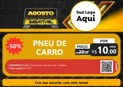 Modelo de Cartaz para Cartaz A4 Horizontal com o tema Agosto Imbatível para Auto peças