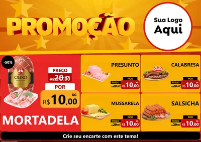 Modelo de Encarte para Encarte A4 Horizontal com o tema Promoção para Frios e Laticínios