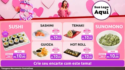 Modelo de TV para TV Horizontal com o tema Dia da Mulher para Comida japonesa