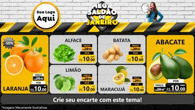 Modelo de TV para TV Horizontal com o tema Mega Saldão de Janeiro para Hortifrúti