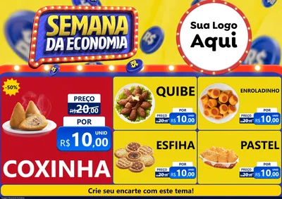 Modelo de Encarte para Encarte A4 Horizontal com o tema Semana da Economia para Salgadaria