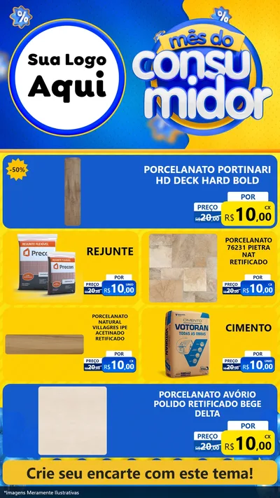 Modelo de TV para TV Vertical com o tema Mês do Consumidor para Pisos e revestimentos