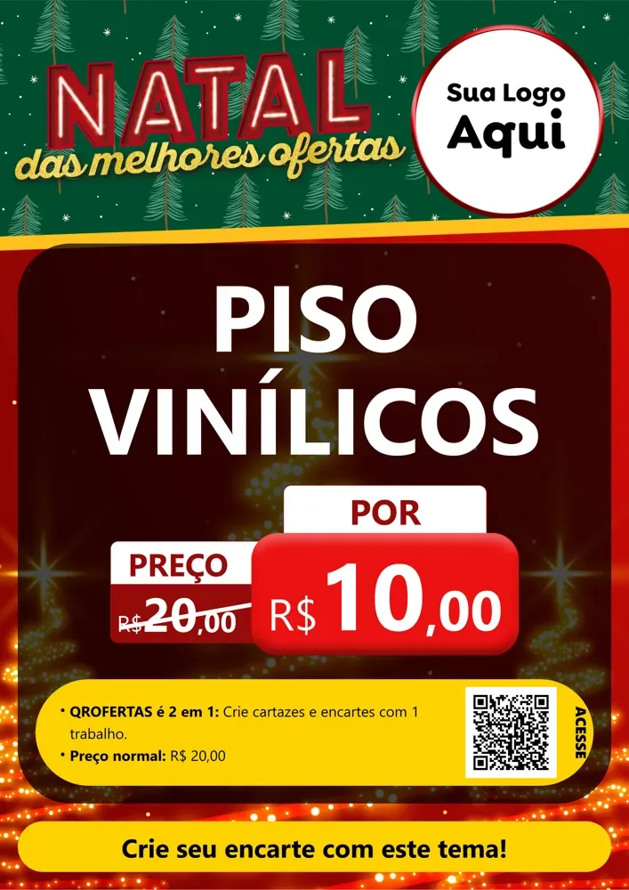 Modelo de Cartaz para Cartaz A4 Vertical com o tema Natal das Melhores Ofertas para Material para Construção
