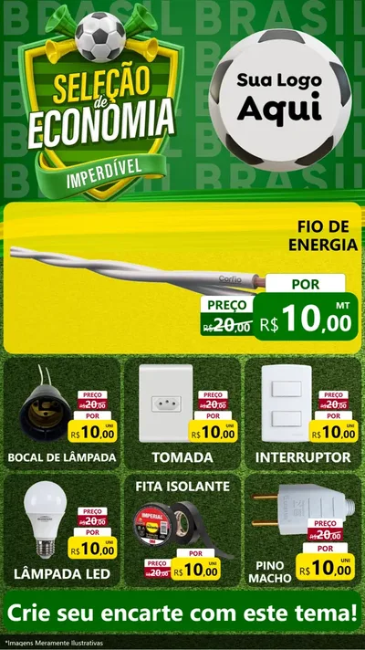 Modelo de Rede Social para Stories com o tema Seleção de Economia - Copa para Materiais Elétricos