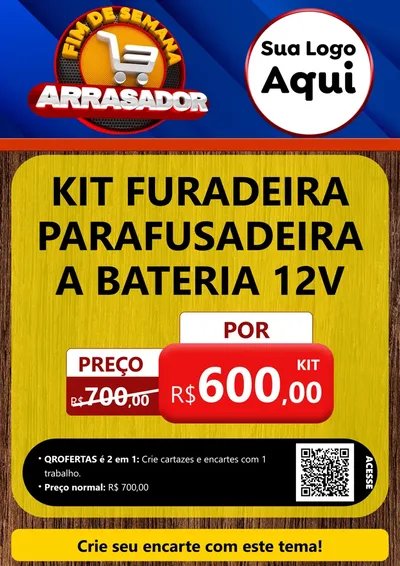 Modelo de Cartaz para Cartaz A4 Vertical com o tema Fim De Semana Arrasador para Maquinas e Ferramentas