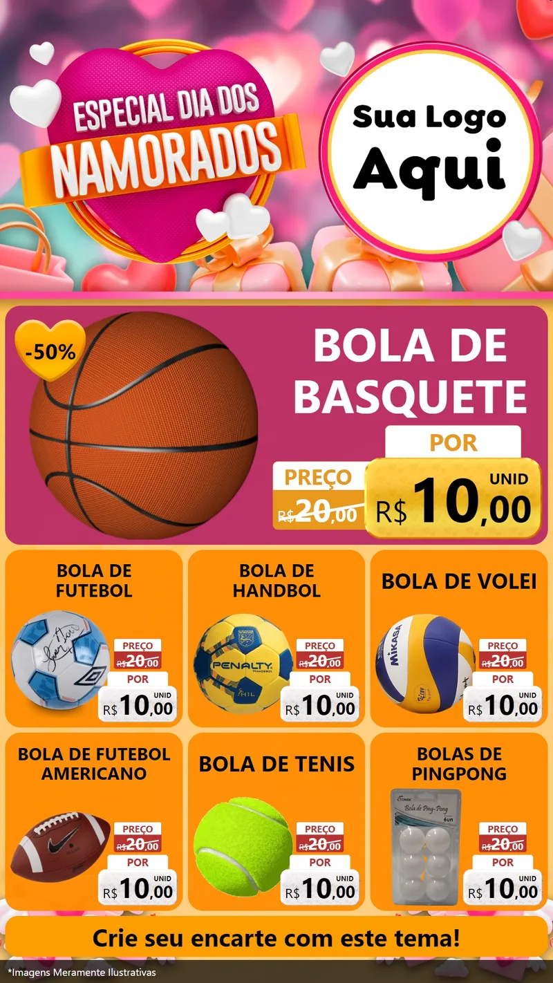 Modelo de Rede Social para Stories com o tema Especial Dia dos Namorados para Artigos Esportivos
