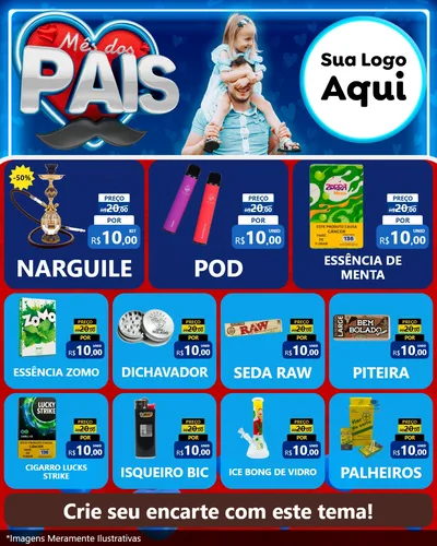 Modelo de Rede Social para Feed Instagram com o tema Mês Dos Pais para Tabacaria