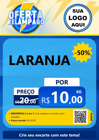 Modelo de Cartaz para Cartaz A4 Vertical com o tema Oferta Relâmpago para Hortifrúti