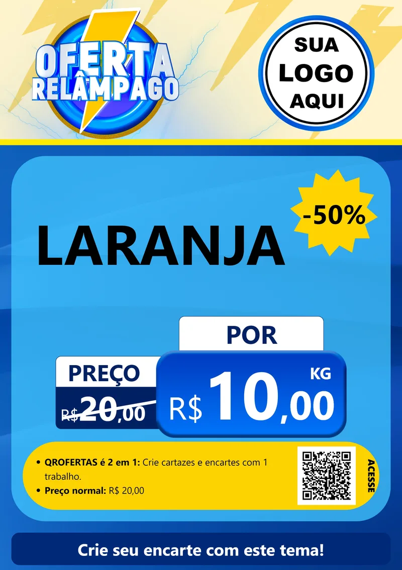 Modelo de Cartaz para Cartaz A4 Vertical com o tema Oferta Relâmpago para Hortifrúti